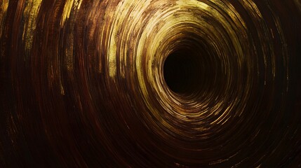 Abstract Gold and Brown Swirling Vortex Tunnel