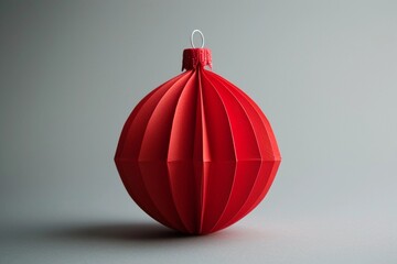 Decorative red paper lantern crafted with intricate folds for festive celebrations in any setting