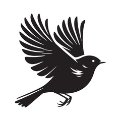 Elegant Robin Silhouette – Robin Vector Template Reflecting Classic Songbird Charm – Robin Illustration – Bird Silhouette – Silhouette of Robin

