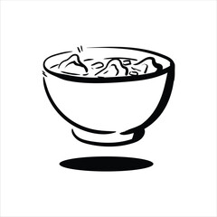Lineart Wonton Vector Illustration Minimalist Lineart Style