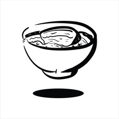 Lineart Braised Pork Vector Illustration Minimalist Lineart Style