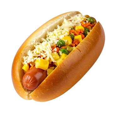 Brazilian Style Hot Dog Cachorro Quente in a Bun