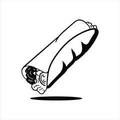 Lineart Kebab Vector Illustration Minimalist Lineart Style