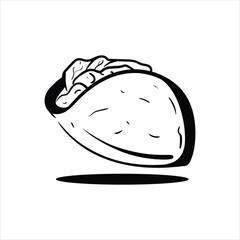 Lineart Taco Vector Illustration Minimalist Lineart Style