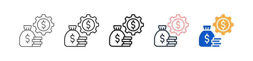 Money Management different style icons set vector illustration. 