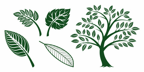Organic foliage symbols – perfect for bio and vegan packaging.