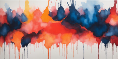 Vibrant Abstract Watercolor Painting With Rich Colors and Flowing Blended Textures