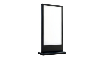 empty vertical display stand mockup for exhibition promotion and advertising isolated on white background