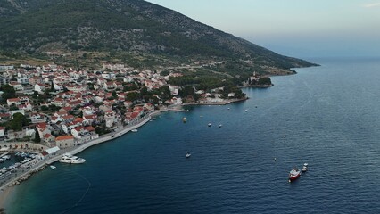 drone aerial view of bol croatia Brač
