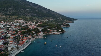 drone aerial view of bol croatia Brač