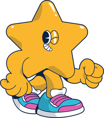 Retro Star Mascot