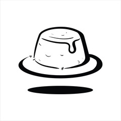 Lineart Japanese Pudding Vector Illustration Minimalist Lineart Style