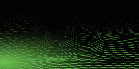 Obraz premium Abstract black background and green ball