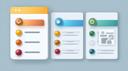 Semantic icon placement in UI, top-right alert badges, inline document icons, focus-driven layout for notification logic