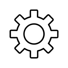 Gear symbol in minimal style on a white background for business process  