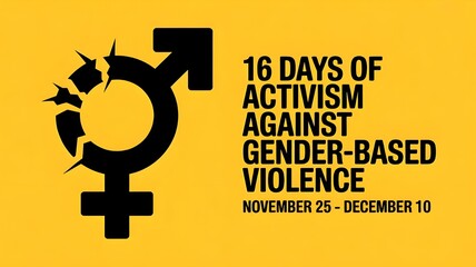 Vector illustration on the theme of Activism against gender based violence from 25th November to 10th December.