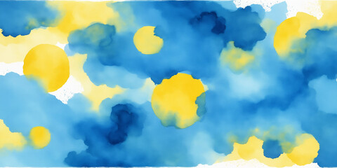 Abstract Blue and Yellow Watercolor Texture Design for Backgrounds