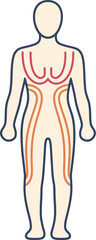 Full body lymphatic drainage massage diagram for health and wellness concept