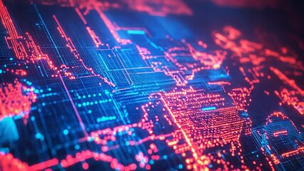 Futuristic world map showing digital data flowing across continents - Powered by Adobe