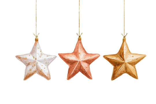 Watercolor Christmas decoration stars vector illustration, watercolor vector illustration,Winter sale