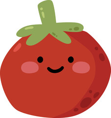Cute Tomato Vegetable Character Vector Illustration