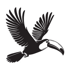 Exotic Toucan Silhouette – Toucan Vector Graphic with Tropical Appeal – Bird Silhouette – Silhouette of Toucan

