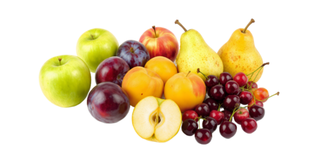 Fresh Fruit Assortment on White Background