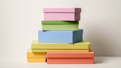 Stacked colorful gift boxes