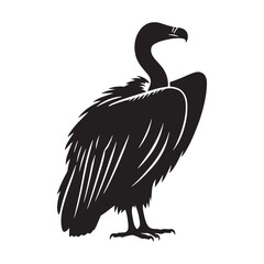 Refined Vulture Silhouette – Vulture Vector Image for Logo and Graphic Work – Bird Silhouette – Silhouette of Vulture

