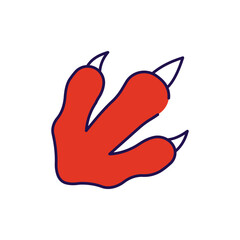 Dinosaur Footprint icon design with white background stock illustration