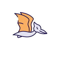 Pterodactyl icon design with white background stock illustration