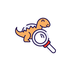 Dinosaur Search icon design with white background stock illustration