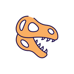 Dinosaur Skull icon design with white background stock illustration
