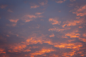 Evening cloudscape on a sky over Warsaw city, Poland