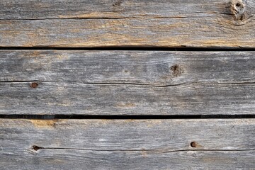 Fototapeta premium Close-up view of weathered gray wooden planks.