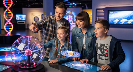 Family at a science museum