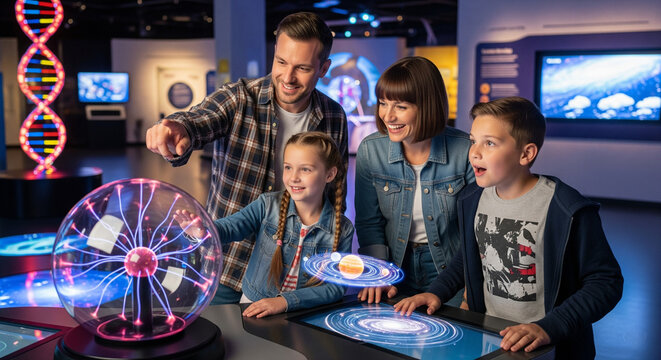 Family at a science museum
