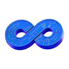 Sci-fi Geometric Infinity Loop with Circuit Board Details, Technological Design