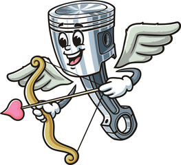 Cartoon character piston is becoming cupid