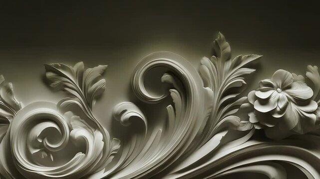 White floral plaster ornament creating a luxurious atmosphere