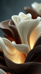 Elegant and artistic design featuring soft, curved edges in warm brown and cream tones, creating soothing ambiance with gentle illumination