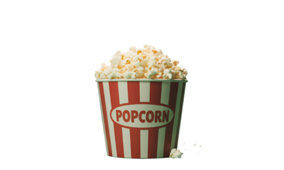 Popcorn Bucket on Green Background with Spot Light