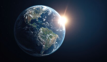 Earth from space, sunlit