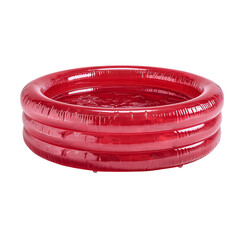 Red inflatable pool on transparent background