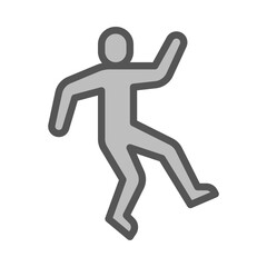 Victim filled outline icon. body color line illustration.