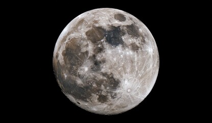 Fototapeta premium Full moon, detailed surface texture