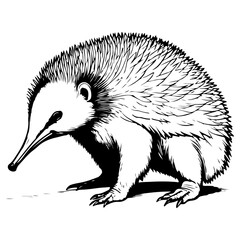 vector illustration of a black hedgehog