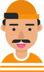 Cartoon avatar of smiling man in cap