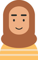 Obraz premium Cartoon avatar of smiling girl in hijab