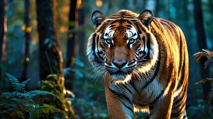 Fototapeta premium Transparent Tiger in Glowing Twilight Forest